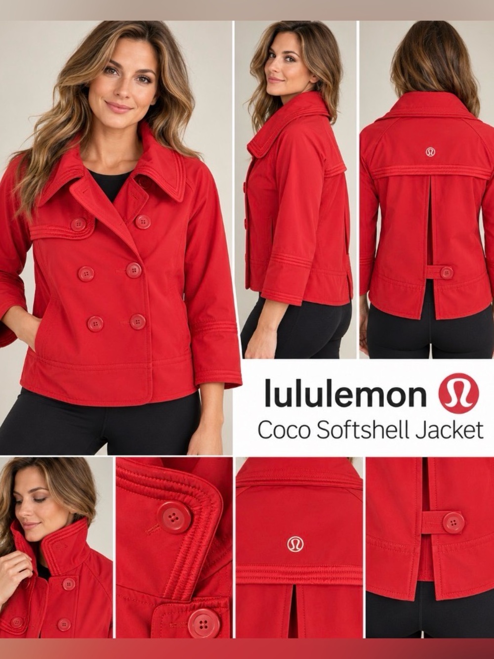 Lululemon Coco Softshell Jacket Currant Red Peacoat Rare